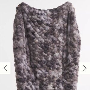 ANTHROPOLOGIE LUXE FAUX FUR THROW 50x70